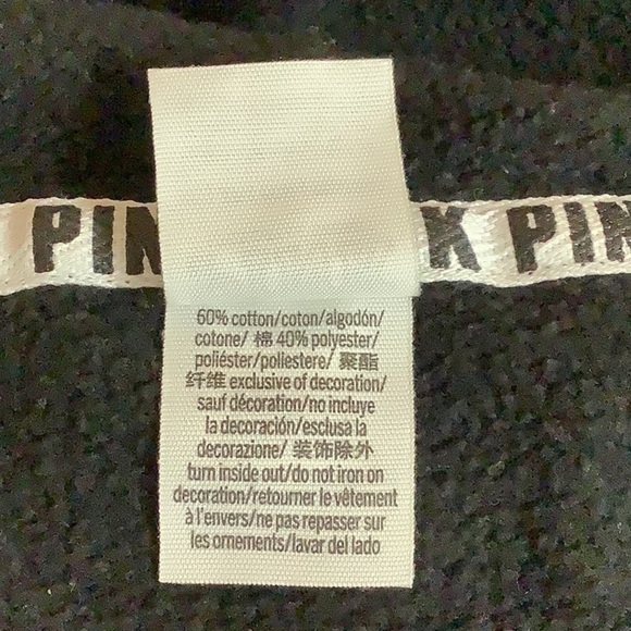 Victoria's Secret Pink Size XS Black Hoodie with Open Shoulder. Preloved. - Picture 8 of 8